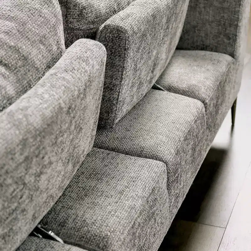 Canapé en chenille à coussins d'assise individuels, fauteuil inclinable rembourré