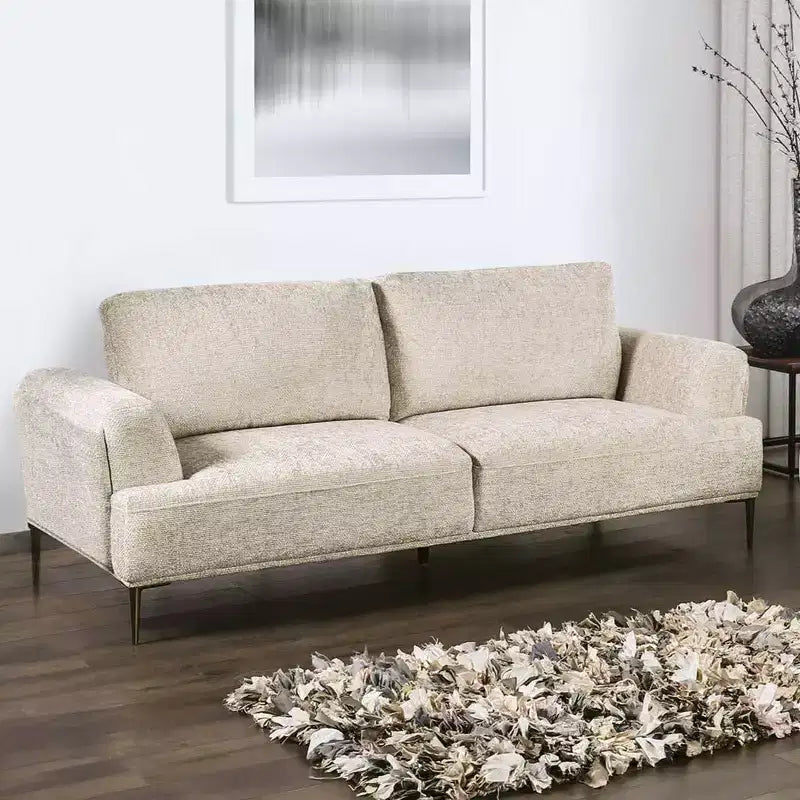 Canapé en chenille à coussins d'assise individuels, fauteuil inclinable rembourré