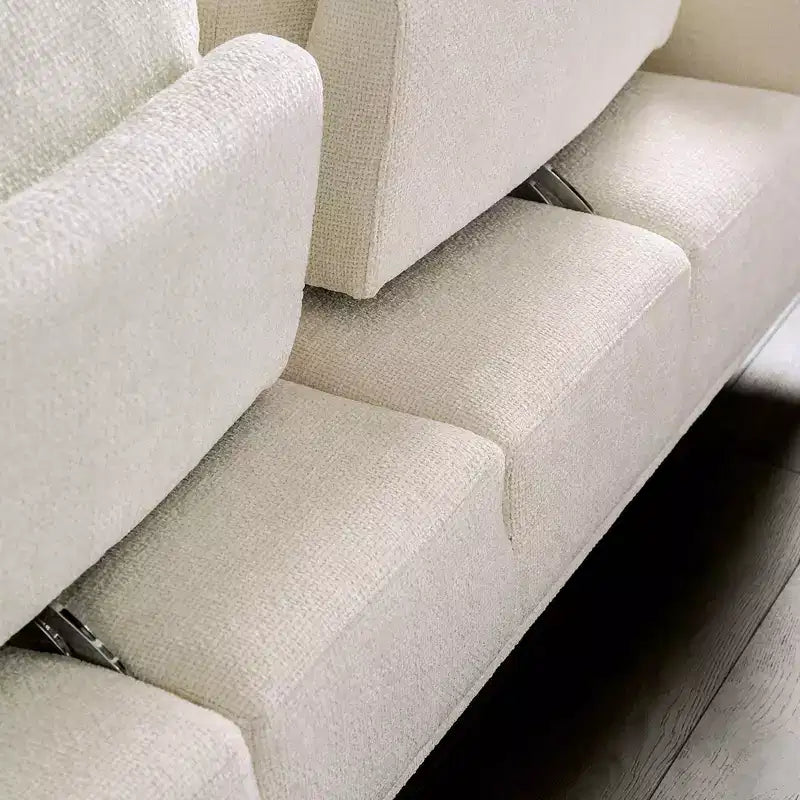 Canapé en chenille à coussins d'assise individuels, fauteuil inclinable rembourré