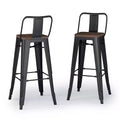 Set of 2 30" Josephine Metal/Wood Counter Height Barstools - WyndenHall: Fixed Height