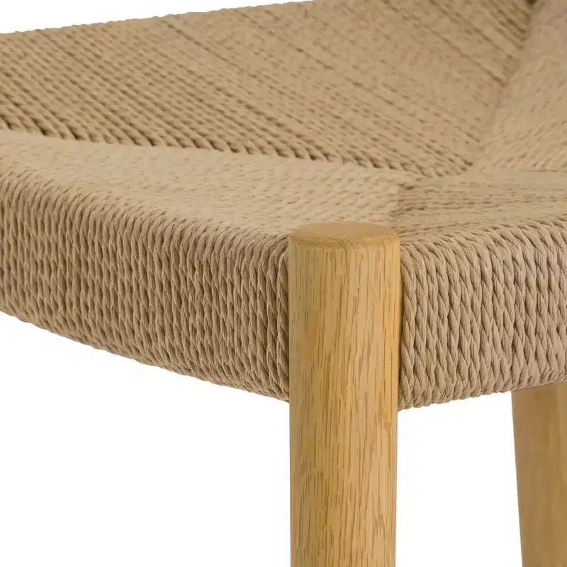 Lot de 2 chaises de salle à manger en bois et corde de papier tressée