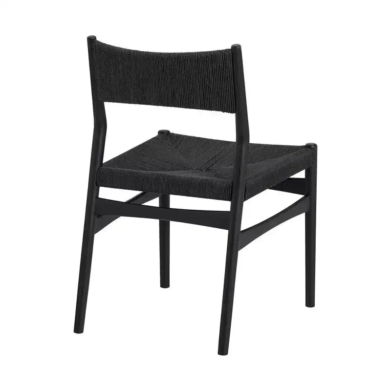 Lot de 2 chaises de salle à manger en bois et corde de papier tressée