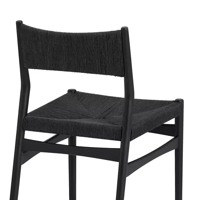 Lot de 2 chaises de salle à manger en bois et corde de papier tressée
