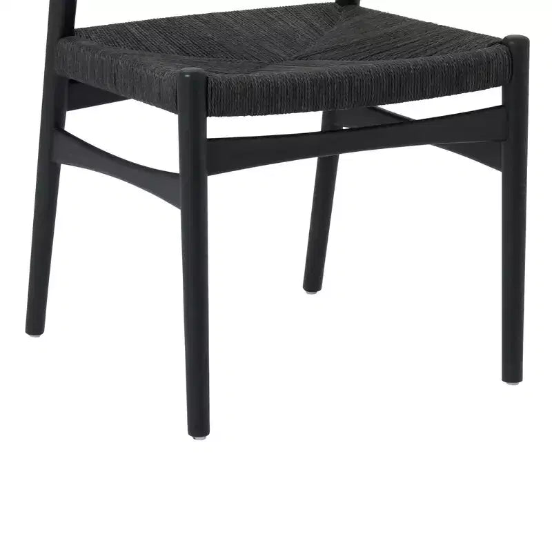 Lot de 2 chaises de salle à manger en bois et corde de papier tressée