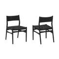 Armen Living Set of 2 Erie Woven Paper Cord and Wood Dining Chairs